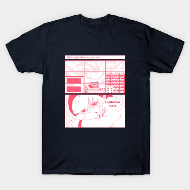 Capitalism Hurts Manga T-Shirt by Sunshine&Revolt